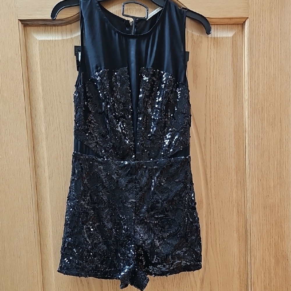 MUSTARD SEED Sequin Sleeveless Jumpsuit